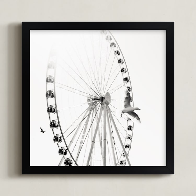 "Rise" - Art Print in Slate Gray by Stacy Kron - Framed