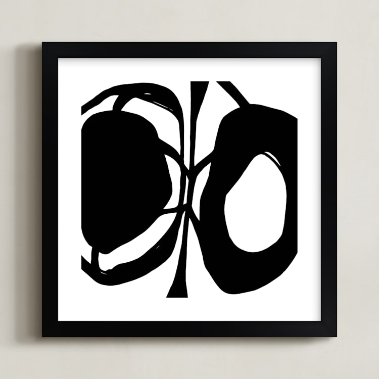 "Exhale" - Art Print in black by Lisa McLean - Framed
