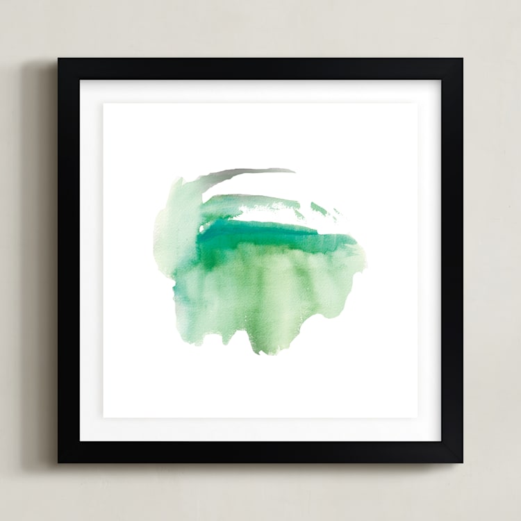 "Abound" - Art Print in Light green by Christine Llewellyn - Framed