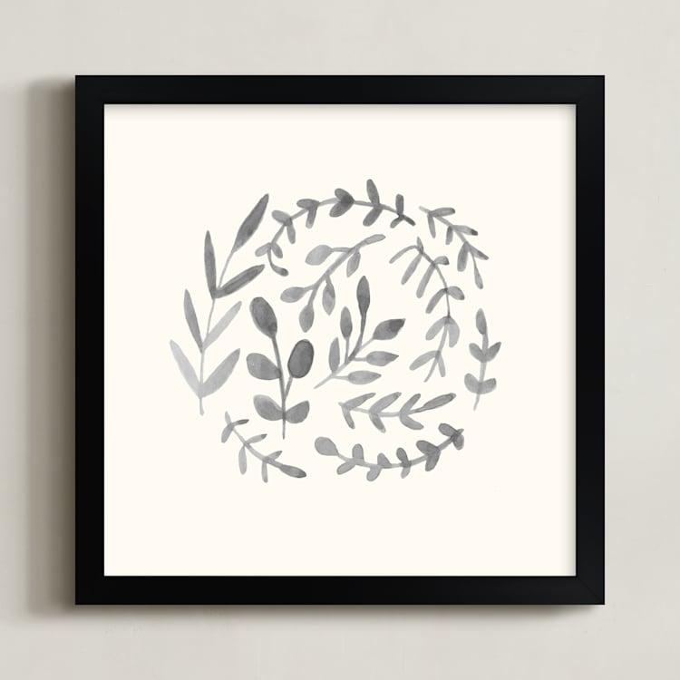 "Natural" - Art Print in Graphite by Makewells - Framed