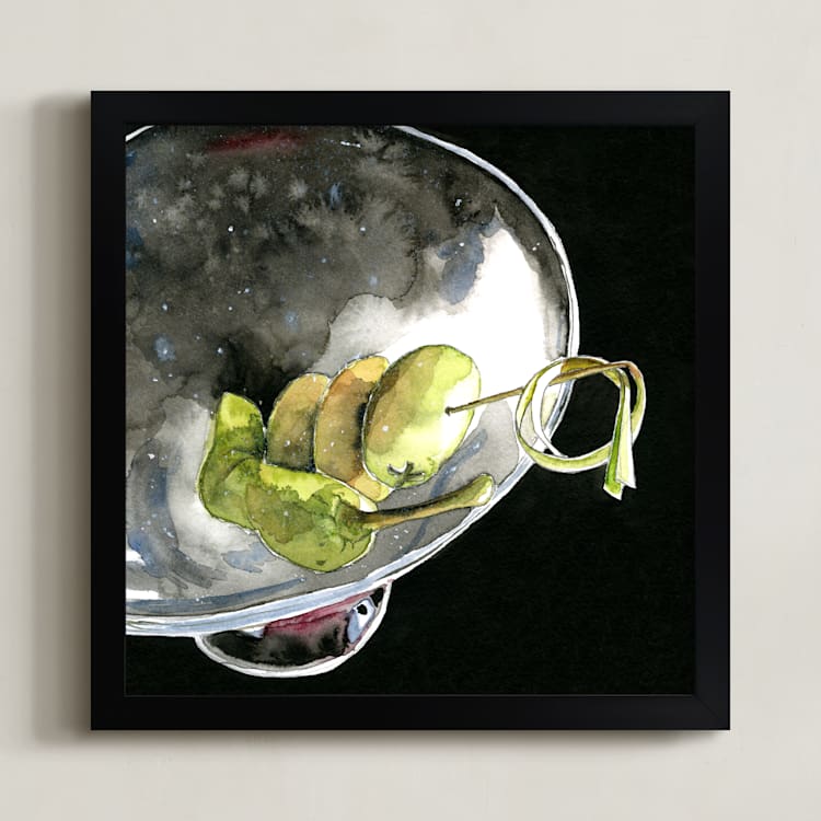 "Martini" - Art Print in Olive Green by Stick and Petal - Framed