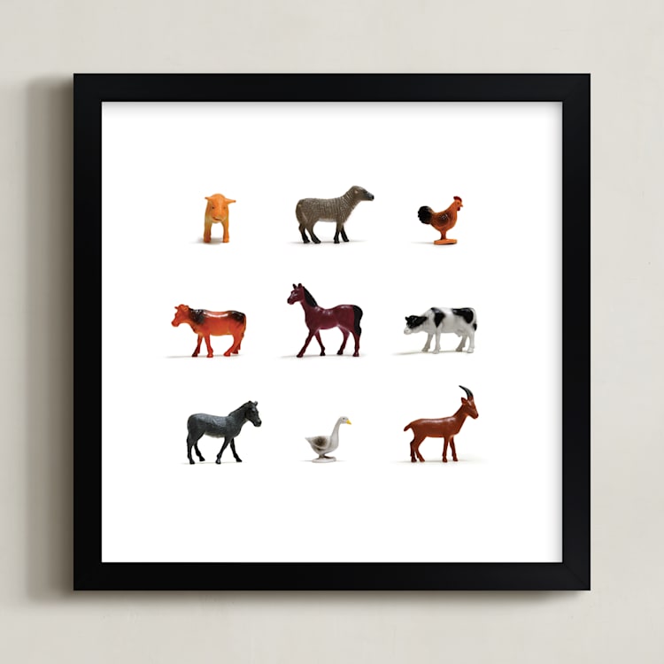 "I Bought the Farm" - Art Print in Animal Brown by Shannon - Framed