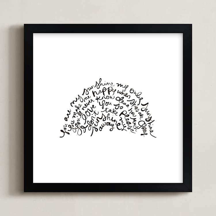 "You are my Rising Sunshine" - Art Print in Black by Dean Street - Framed