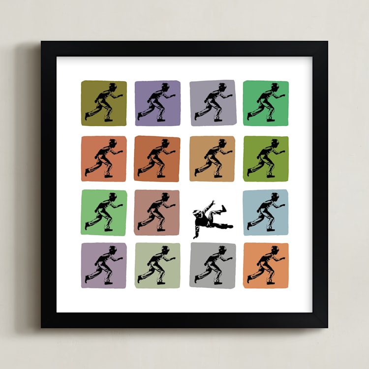 "Try Try Again" - Art Print in burnt sienna by Shannon - Framed