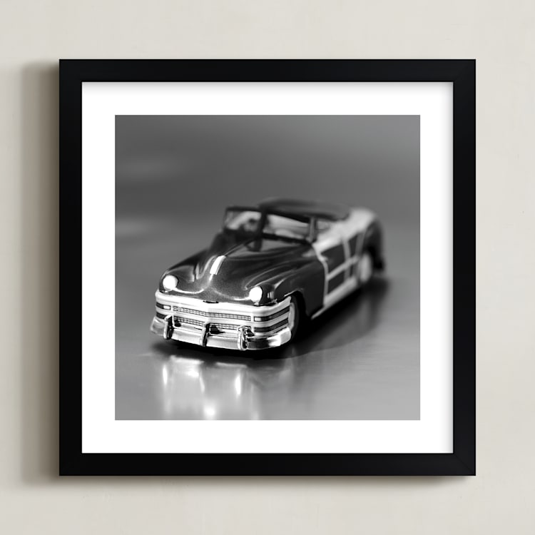 "Retro Car" - Art Print in Retro Silver by Laura Hamm - Framed