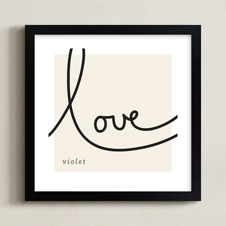 "Sweet Sophistication" - Personalized Art Print in Linen by Erin Pescetto - Framed