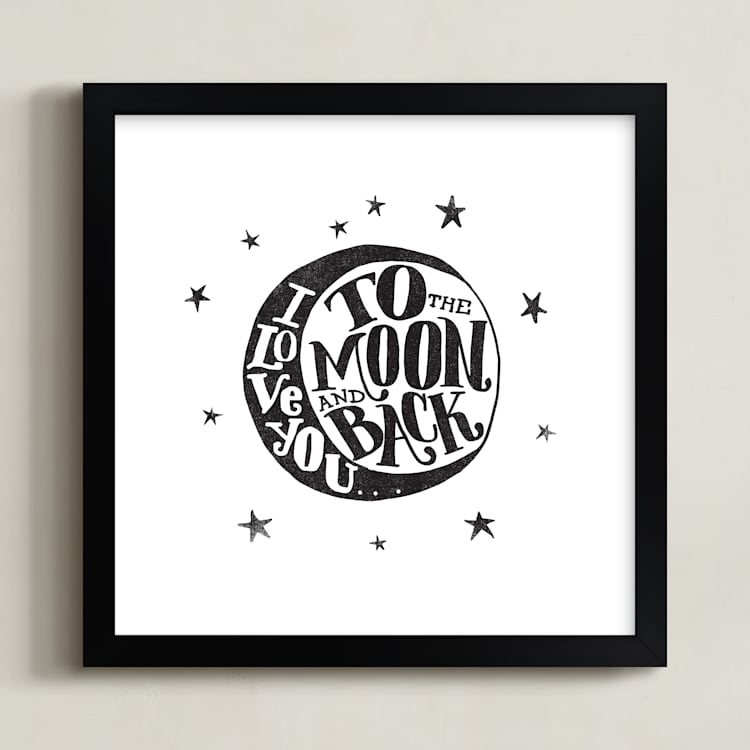 "...to the moon and back" - Art Print in minimal by Matthew Taylor Wilson - Framed