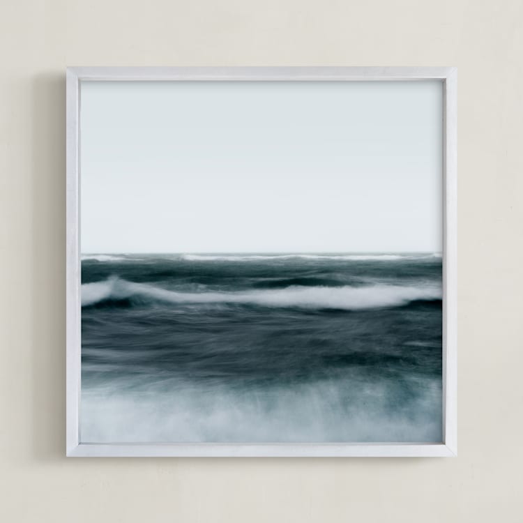 "Restless" - Art Print in Dark Teal by Irene Suchocki - Framed