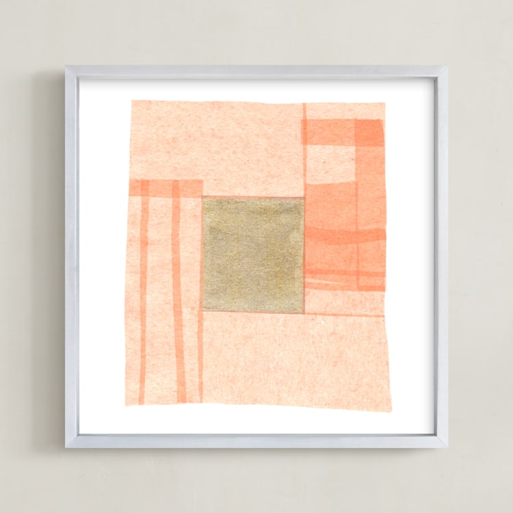 "Abstract Muted 1" - Art Print in Blush Pink by Kelly Nasuta - Framed