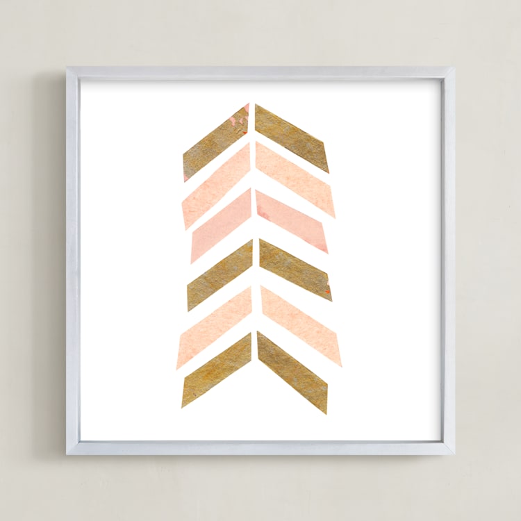 "Abstract Muted 3" - Art Print in Blush Pink by Kelly Nasuta - Framed