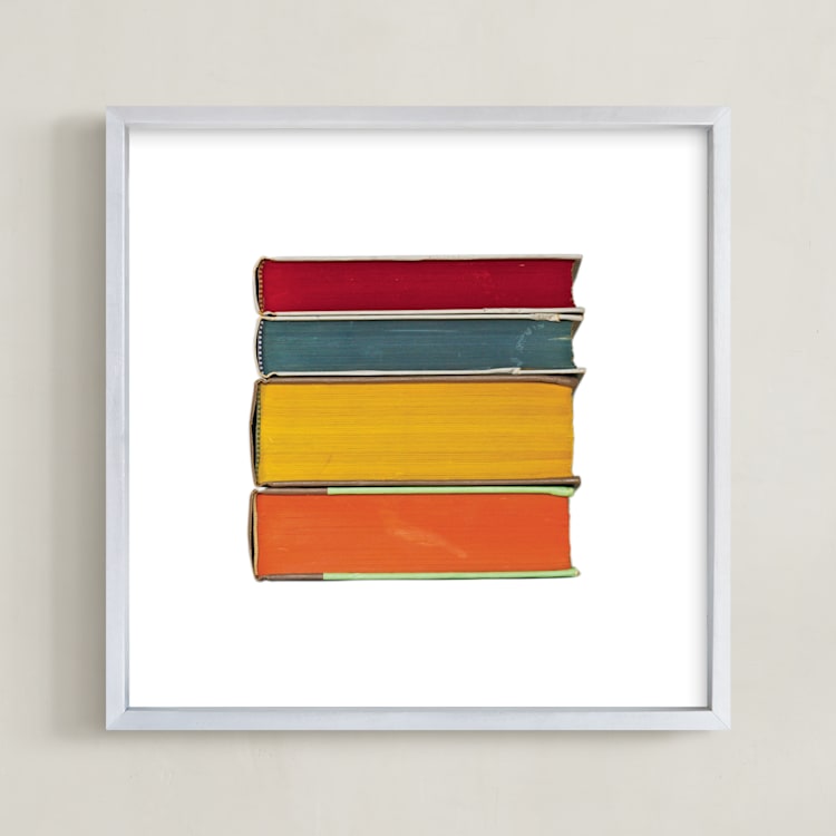 "Stacked" - Art Print in Saturated Colors by Sheila Corcoran - Framed