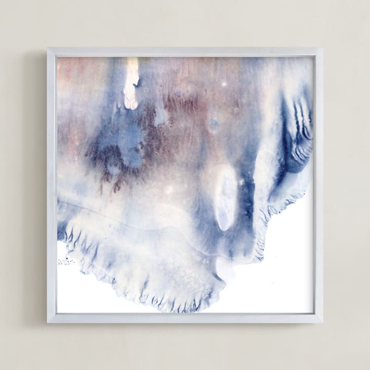 "Sweet Melancholy" - Art Print in Blue Smoke by Helen Halik - Framed