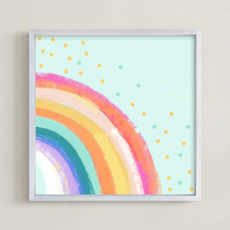 "Ventura Rainbow l" - Art Print in Rainbow Mint by AlisonJerry - Framed