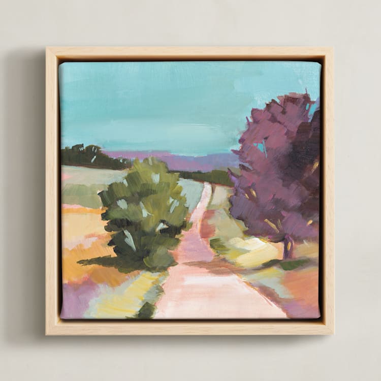 "Cranberry Trail 1" - Art Print in Cranberry Yellow by AlisonJerry - Framed Canvas