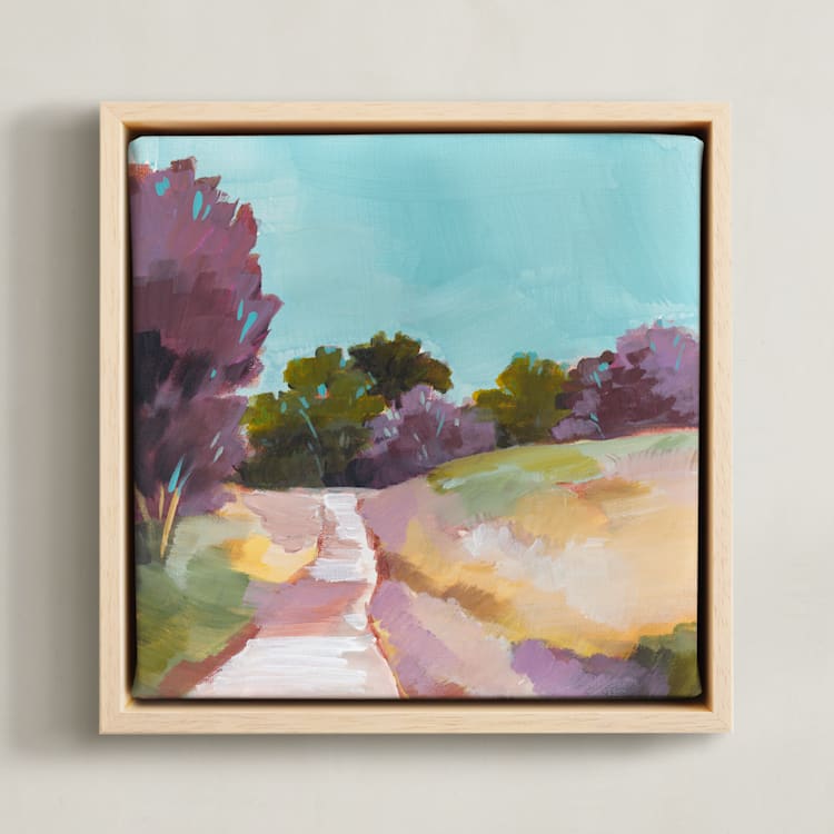 "Cranberry Trail 2" - Art Print in Cranberry Yellow by AlisonJerry - Framed Canvas