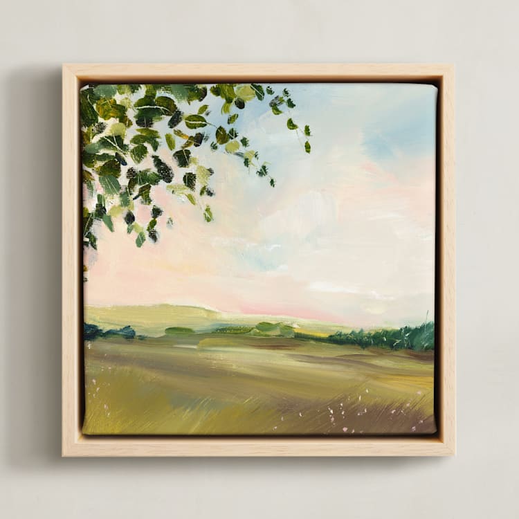 "Orchard View 1" - Art Print in Olive by Lindsay Megahed - Framed Canvas