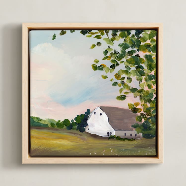 "Orchard View 2" - Art Print in Olive by Lindsay Megahed - Framed Canvas