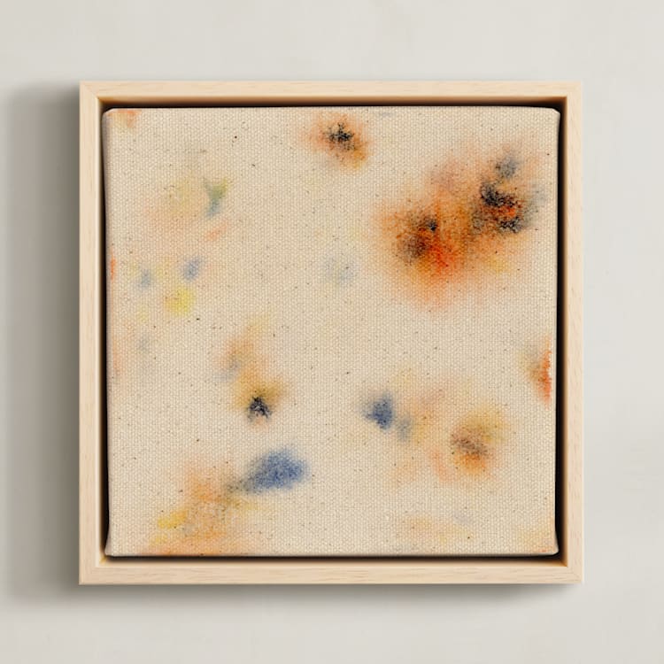 "Abstract Sunrise 4" - Art Print in Sunrise Yellow by Christina Flowers - Framed Canvas