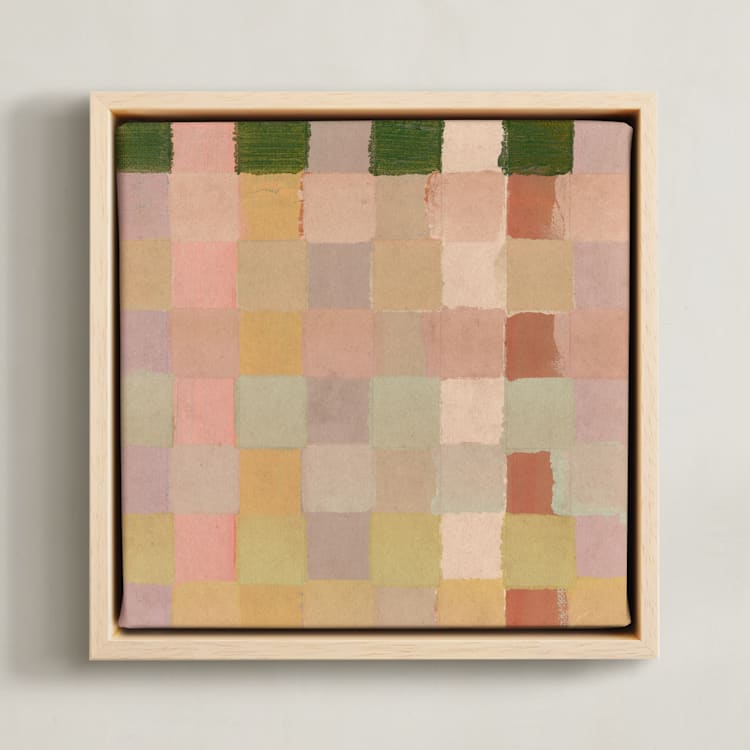 "Checkers 2" - Art Print in Fern by Lindsay Megahed - Framed Canvas
