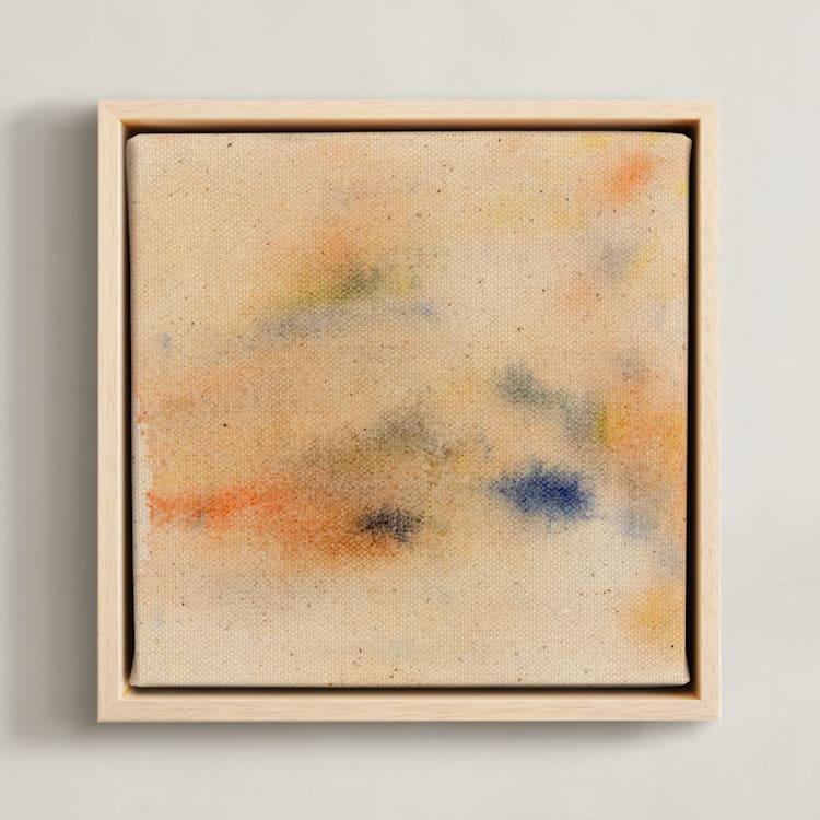 "Abstract Sunrise 3" - Art Print in Sunrise Peach by Christina Flowers - Framed Canvas