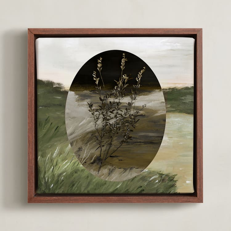 "Seasons Change" - Art Print in Moss by Maja Cunningham - Framed Canvas