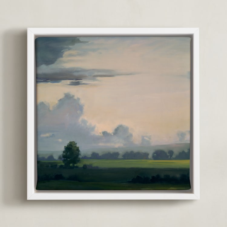 "Another Day Gone" - Art Print in Dusk Gray by Stephanie Goos Johnson - Framed Canvas