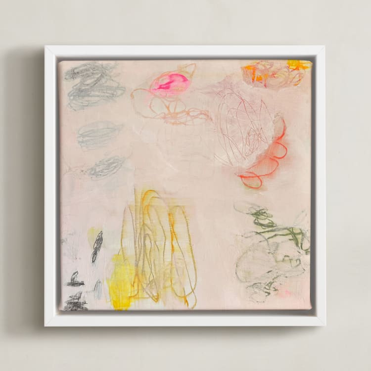 "There Are Not Many Who Remember" - Art Print in The Palest Pinky Peach by tina johnson - Framed Canvas
