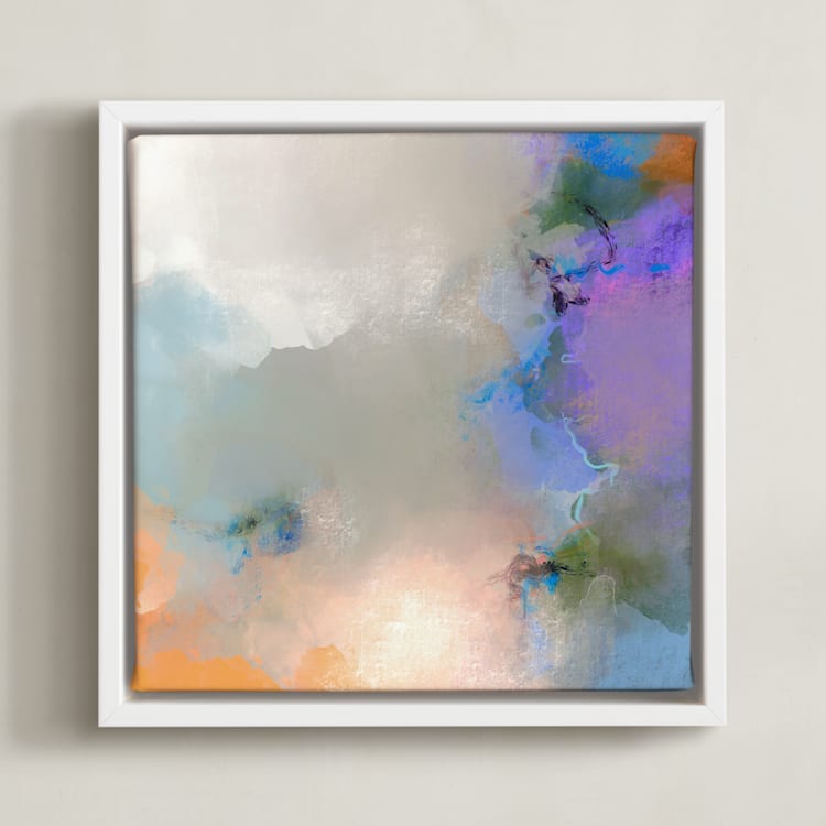 "Places to be" - Art Print in Pink Purple by Shraddha Dharia - Framed Canvas
