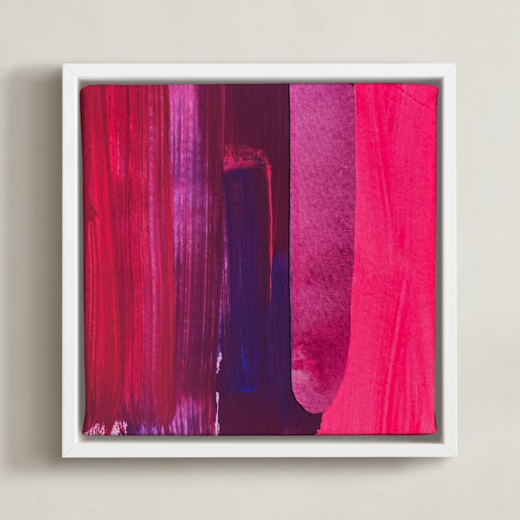 "Even in the dark you are luminous" - Art Print in neon magenta by Erin McCluskey Wheeler - Framed Canvas