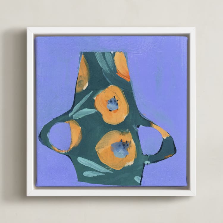 "The Brambles" - Art Print in Forest Green by Lottie Aldarwish - Framed Canvas