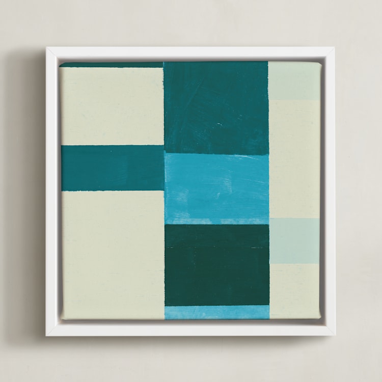 "Shifting Tides 2" - Art Print in Sea Foam by Anna Veit Nowak - Framed Canvas