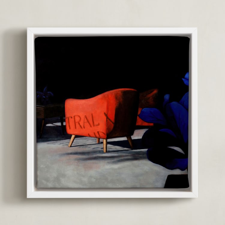 "Storefront" - Art Print in Clementine by Curtis Newkirk - Framed Canvas