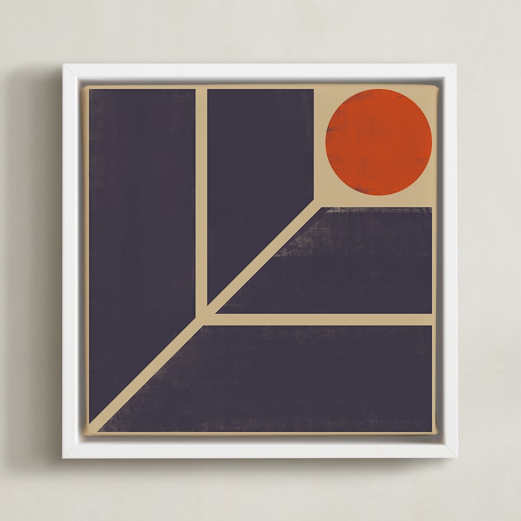 "Dawn" - Art Print in Eggplant by Yohaku Oshima - Framed Canvas
