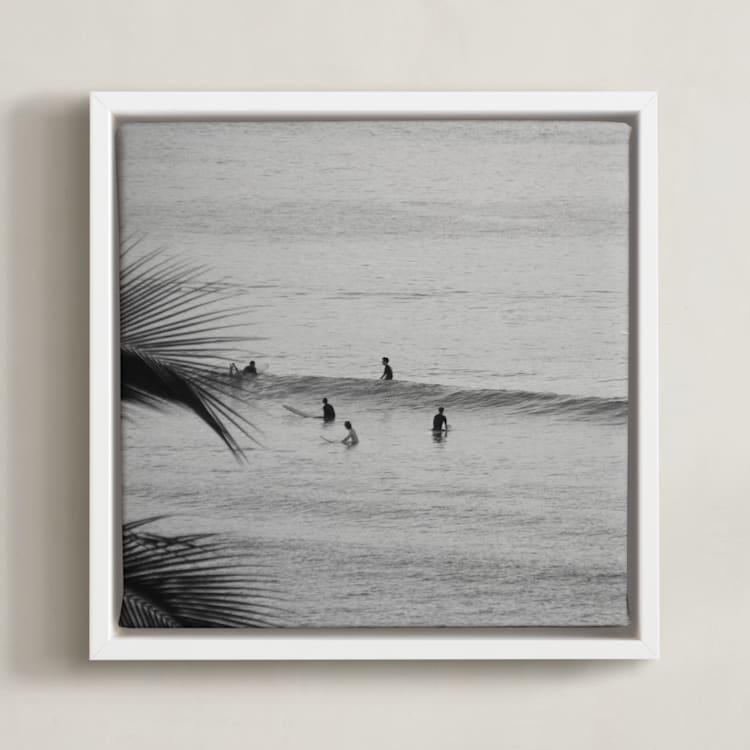 "Don't Worry, Be Happy II" - Art Print in Black and White by Annie Seaton - Framed Canvas
