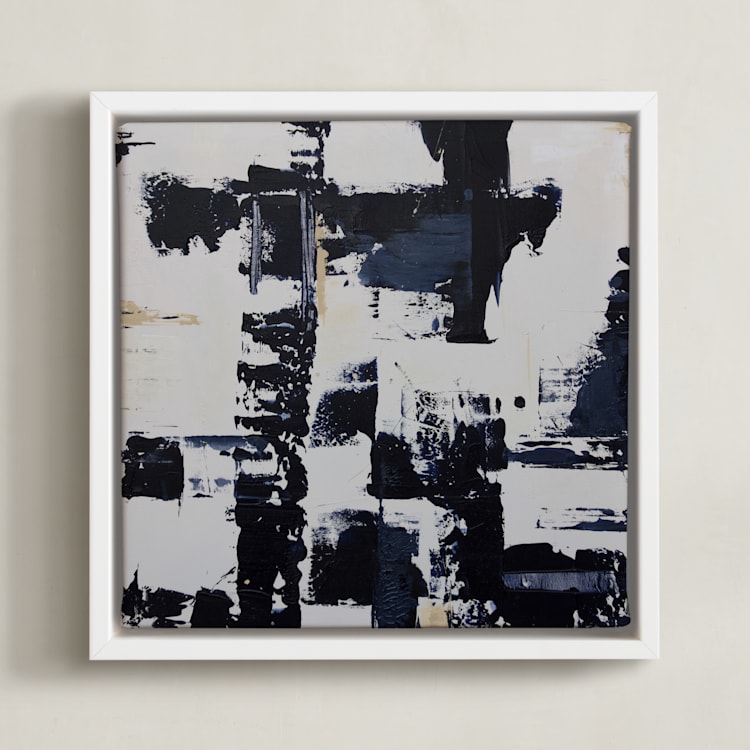 "Balance Restored I" - Art Print in Midnight Blue by Kate Terhune - Framed Canvas