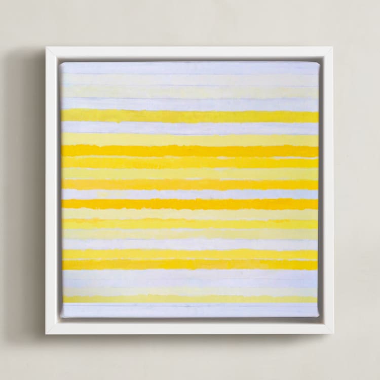 "an ode to agnes" - Art Print in bright sunny yellow by tina johnson - Framed Canvas