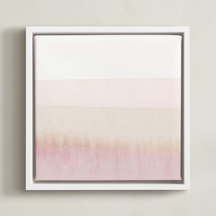 "Sunup" - Art Print in soft rose by Sadie Holden - Framed Canvas