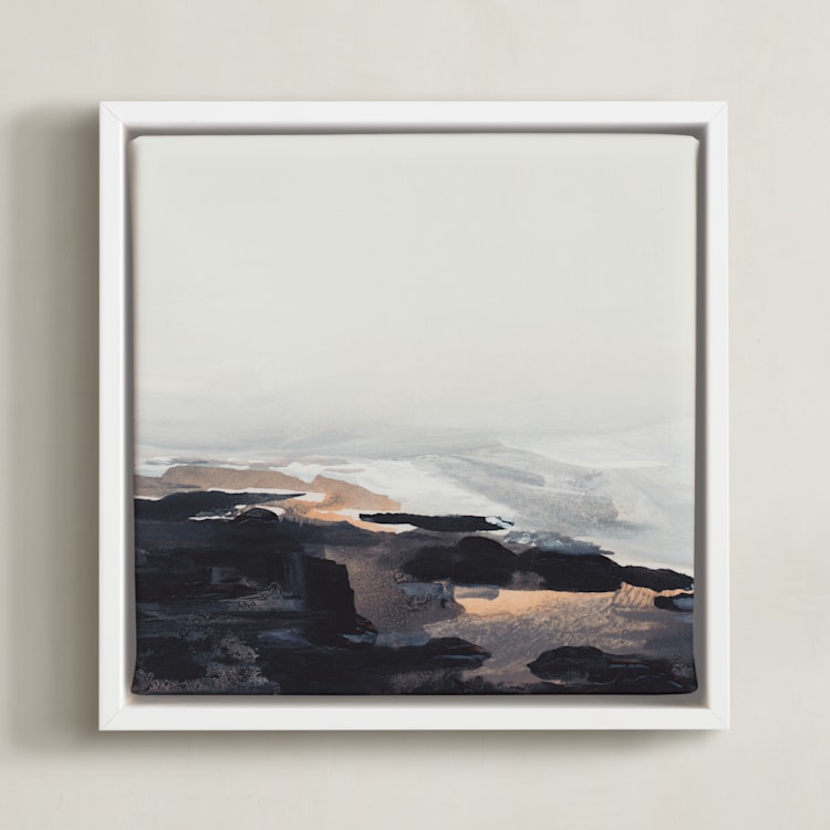 "Sandstone_1" - Art Print in Foggy grey by Mande Calhoun - Framed Canvas