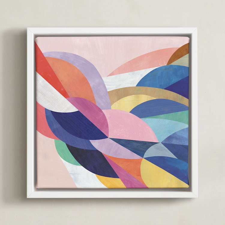 "Architecture of Flow" - Art Print in Poppy by melanie mikecz - Framed Canvas