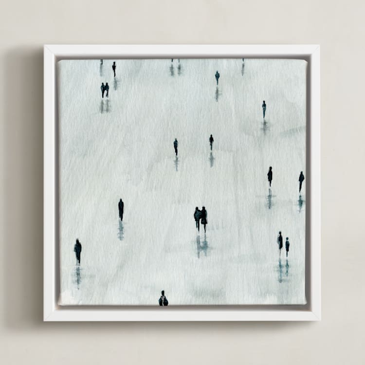"Sombras" - Art Print in Grey by Lulaloo - Framed Canvas
