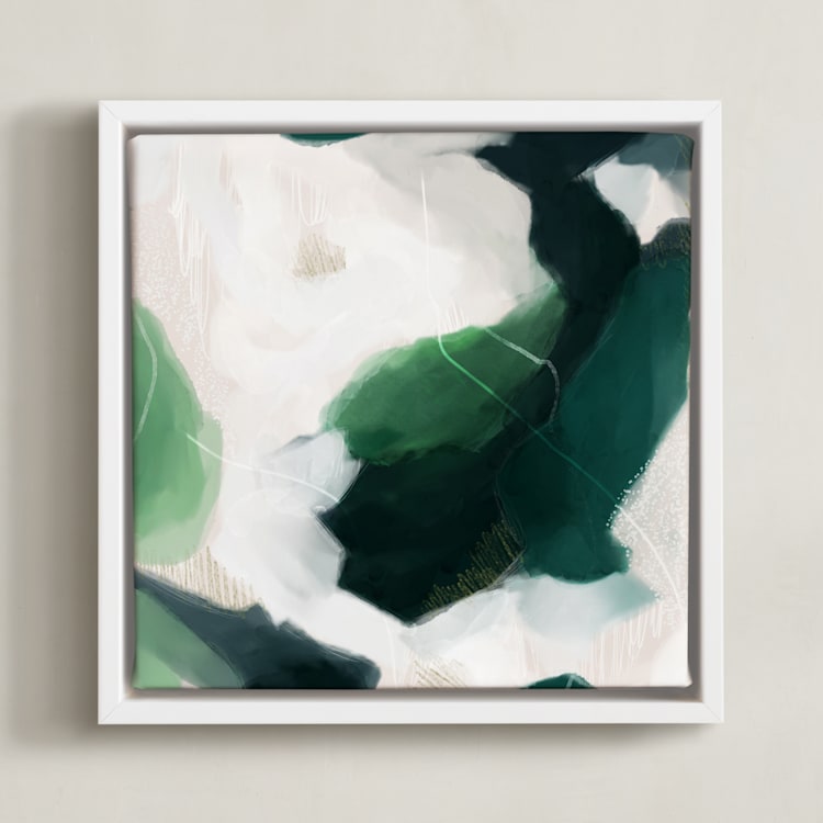 "Oja" - Art Print in Emerald by Parima Studio - Framed Canvas