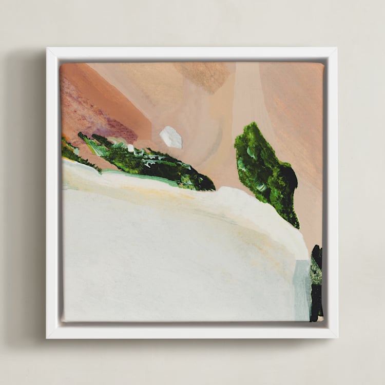"Uma" - Art Print in Peachy Pink by Mande Calhoun - Framed Canvas