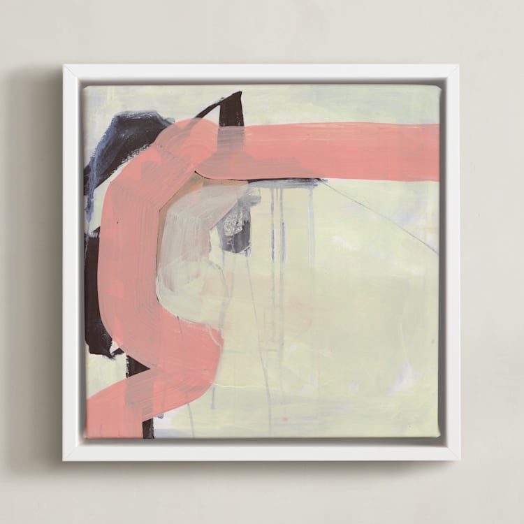 "Pink Vibe" - Art Print in Flamingo Pink by Kirsta Benedetti - Framed Canvas