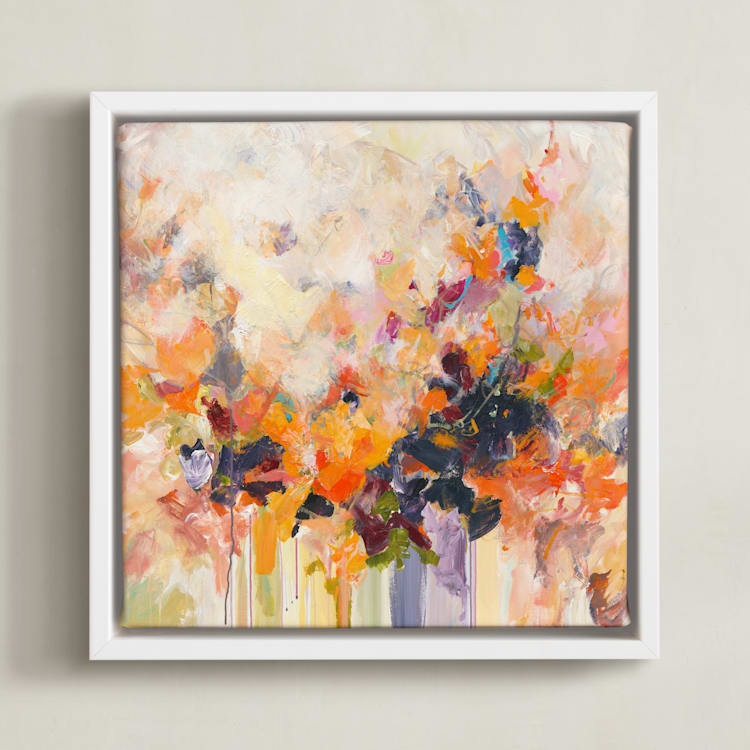 "ON FIRE" - Art Print in White by Svitlana Martynjuk - Framed Canvas