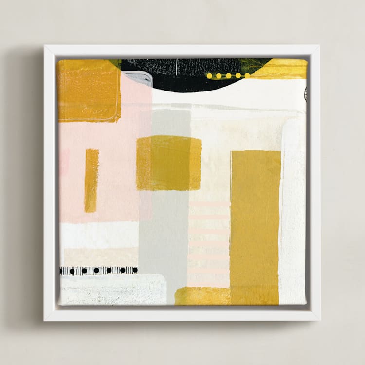 "Sunny and dots III" - Art Print in White by Jaqui Falkenheim - Framed Canvas