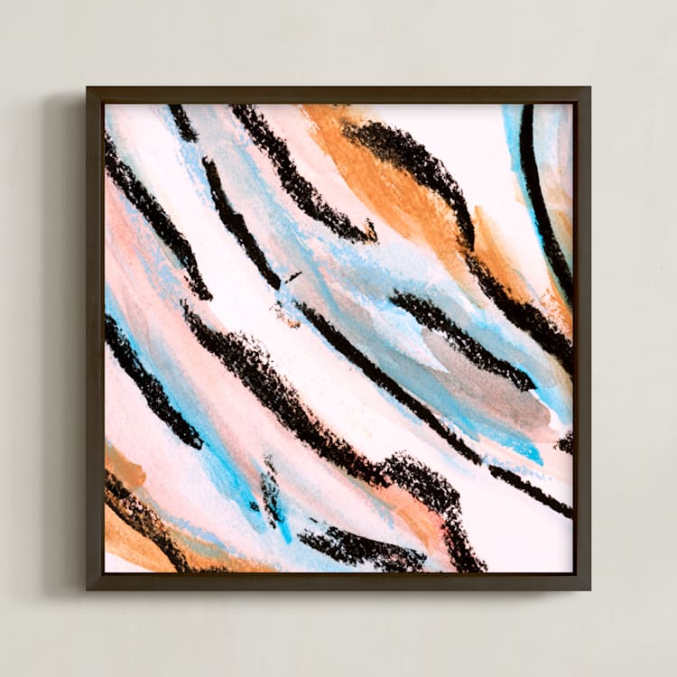 "left arching" - Art Print in robin's egg blue by Carol Fazio - Framed