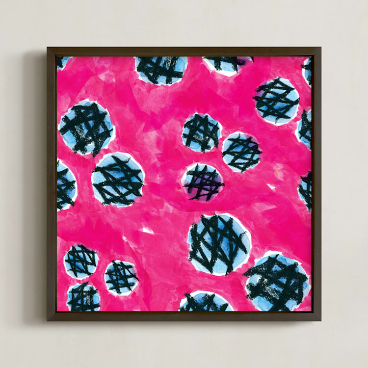 "In the Clouds" - Art Print in cotton candy by Carol Fazio - Framed