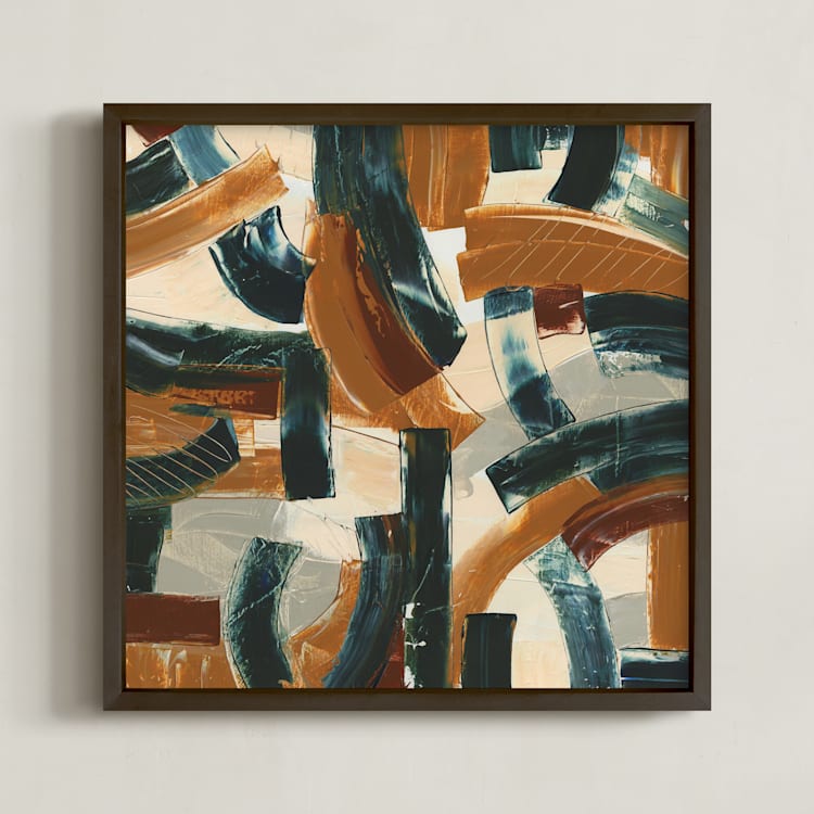 "Primarily" - Art Print in Gold Ochre by Jennette Romney - Framed