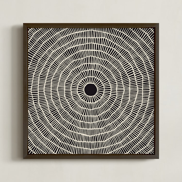 "Starburst" - Art Print in Apricot White on Blackcurrant by Leanne Friedberg - Framed