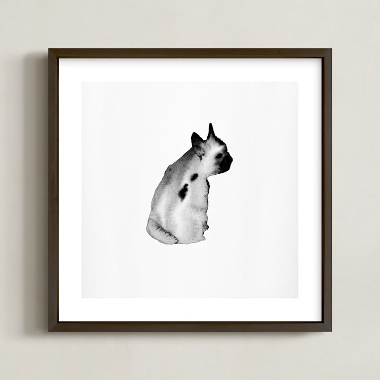 "Dreaming Ted" - Art Print in Dim Grey by jinseikou - Framed